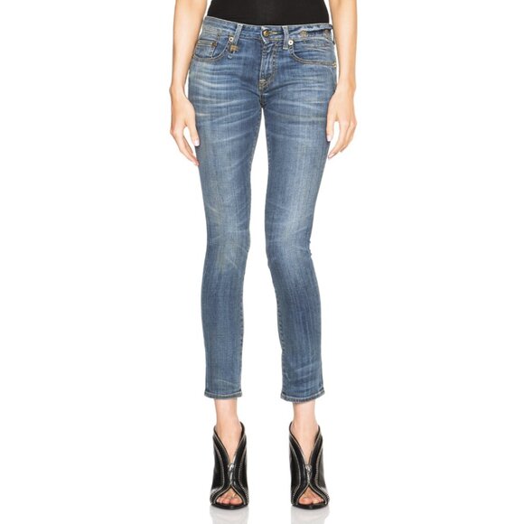 R13 Kate Skinny Jeans in Bankrobber Blue Wash - Size 24 - Picture 1 of 16